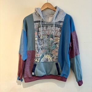 susoriginals Custom Rework Hoodie Sweatshirt Black Panther Colorblock Patchwork